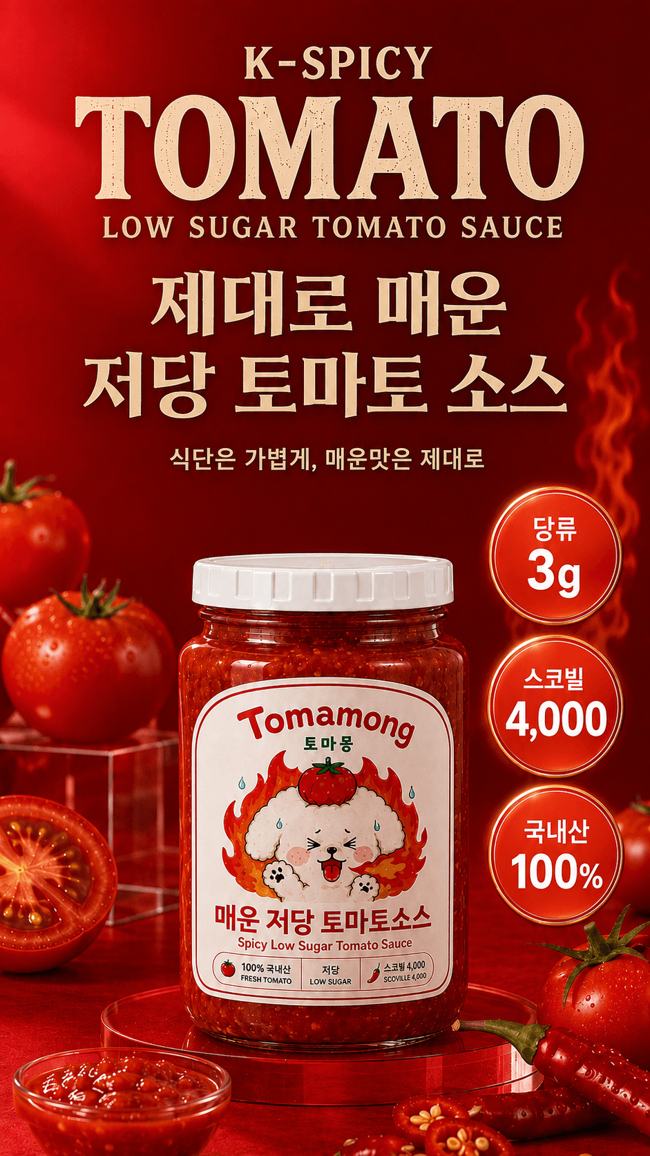 매운 저당 토마토소스 3개입 상세 이미지 1